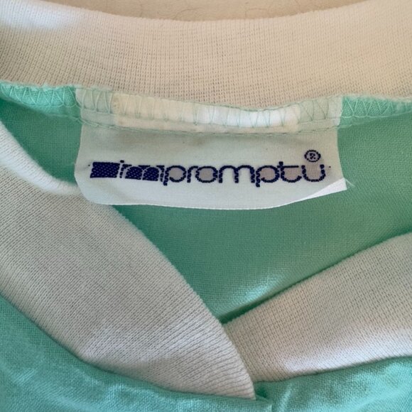 80s Vintage Aqua and White Tennis Sports Romper - Picture 6 of 10